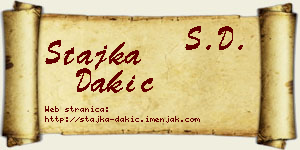 Stajka Dakić vizit kartica